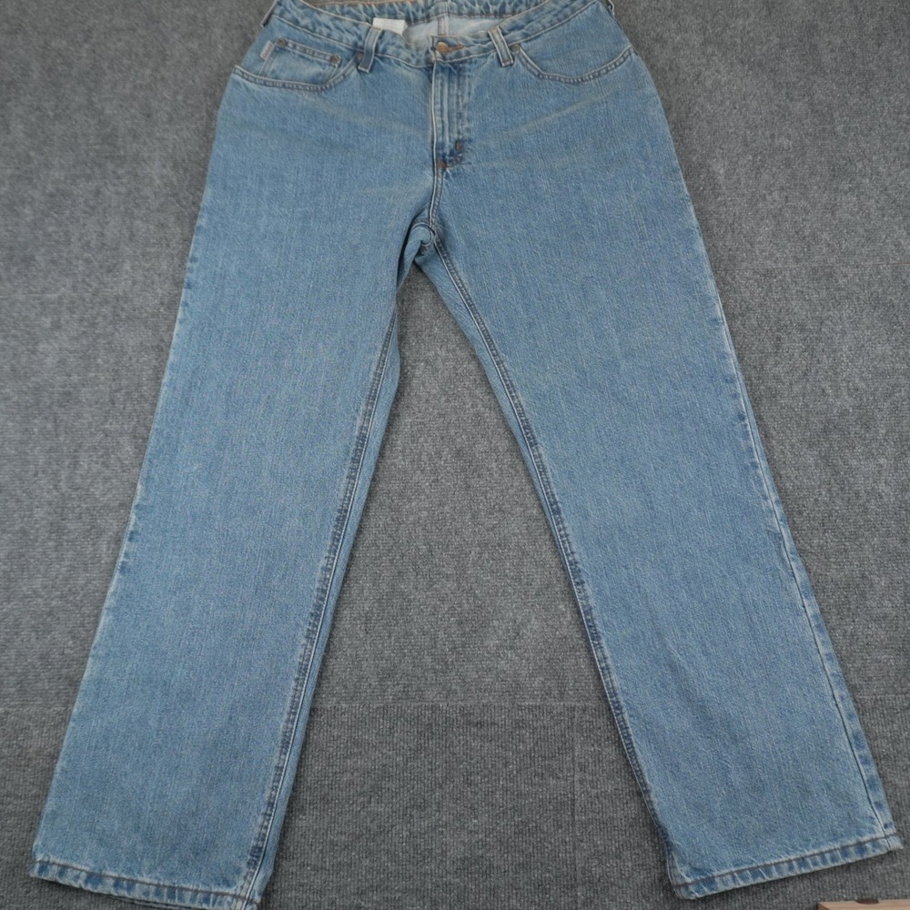 Carhartt Jeans Womens 12/30 Light Wash Blue WB160 Relaxed Straight Leg Denim - Picture 2 of 12